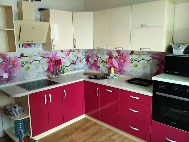 кухня розовый и ваниль